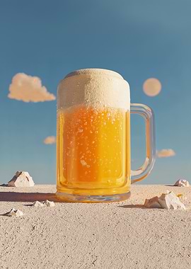 Beer Mug in a Desert Landscape
