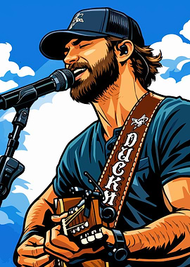 Country Singer Playing Guitar