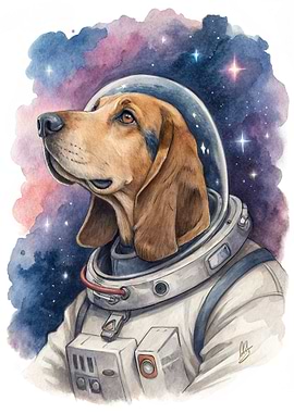 Astronaut Dog in Space