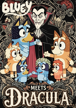Bluey Meets Dracula Poster