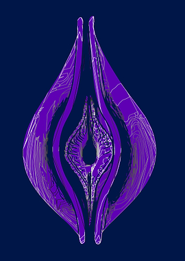 Abstract YonicPurple Floral Shape