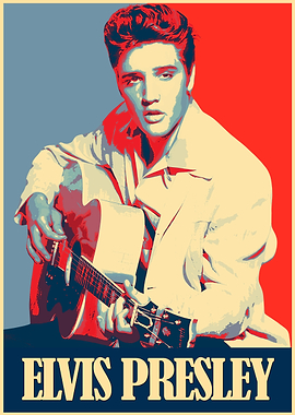 Elvis Presley Playing Guitar Poster