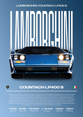 Lamborghini Countach LP400 S Car Poster