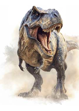 Roaring Tyrannosaurus Rex in Dust
