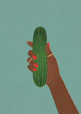 Hand Holding a Pickle