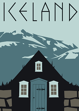 Icelandic Landscape with House