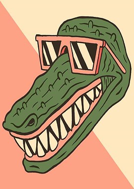 Cool Alligator Wearing Sunglasses