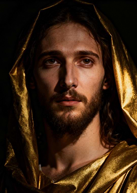 Jesus in Golden Hood