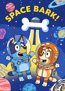 Bluey and Bingo in Space