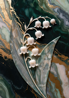 Lily of the Valley Sculpture on Marble
