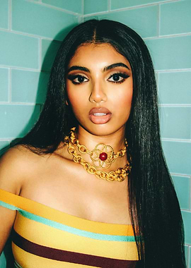 avantika vandanapu with striking makeup and jewelry