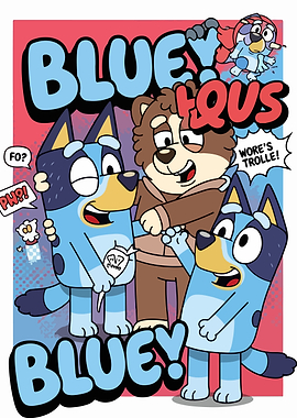 Bluey and Friends Cartoon Art
