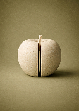 Stone Apple Sculpture