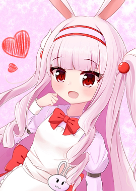 Cute Anime Girl with Bunny Ears