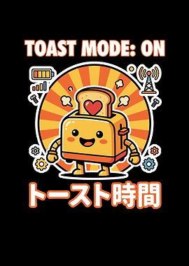 Cute Toaster with Toast