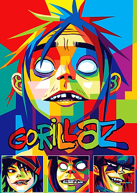Gorillaz Pop Art Portrait