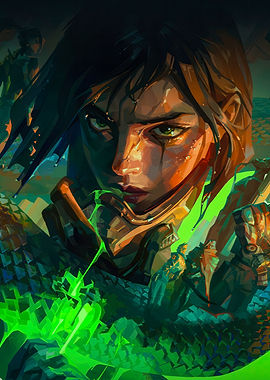 Intense Warrior with Green Energy