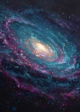 Vibrant Spiral Galaxy Painting