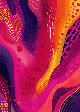 Vibrant Abstract Swirls and Dots