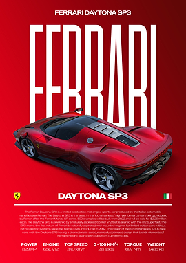 Ferrari Daytona SP3 Car Poster