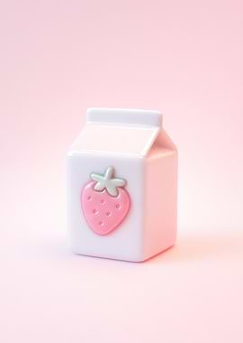 Cute Strawberry Milk Carton