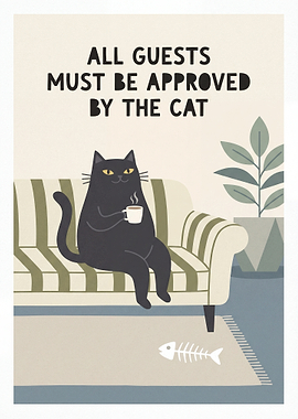 Cat Approved Guest Sign