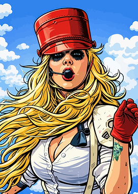 Woman in Red Hat and Gloves