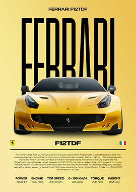 Ferrari F12TDF Car Poster