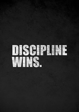 Discipline Wins Text Art