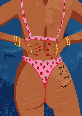 Woman in Strawberry Bikini