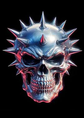 Spiked Chrome Skull