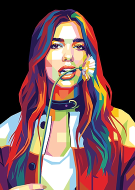 Dua Lipa Pop Art Portrait