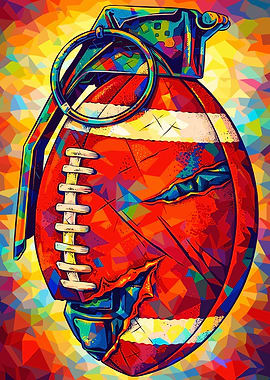 Football Grenade Pop Art