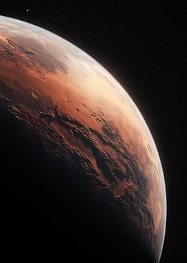Planet Mars in Space