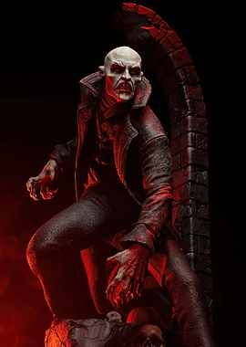 Vampire Figure with Skulls
