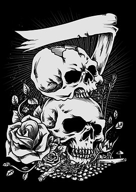 Skulls and Roses with Scythe
