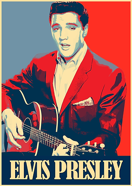 Elvis Presley Playing Guitar Poster