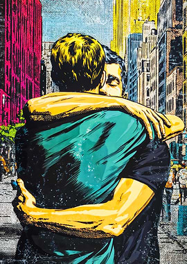 Emotional Pop Art City Hug
