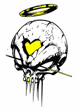 Skull with Heart and Halo