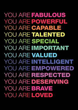 Inspirational Affirmations Text Art