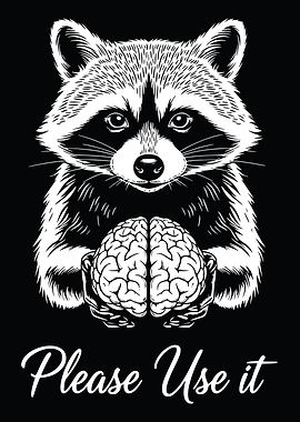Raccoon Holding a Brain