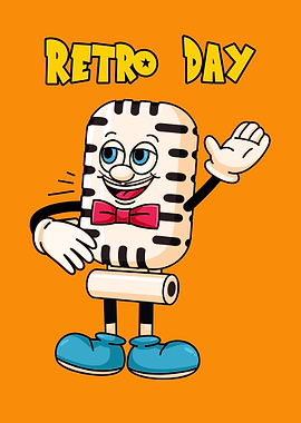 Retro Microphone Character