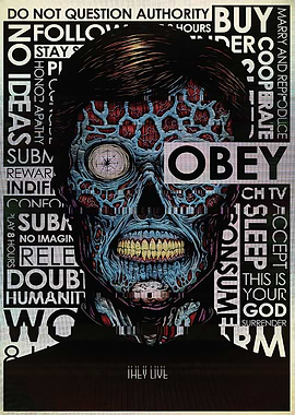 They Live Obey Skull Poster