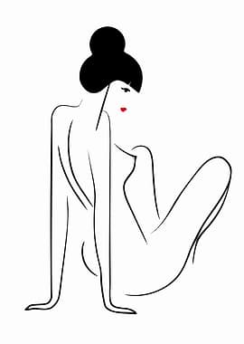Minimalist Line Art of a Woman