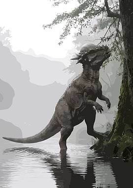 Stygimoloch in a Misty Forest