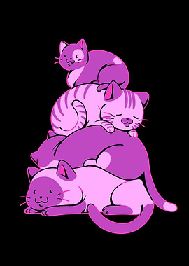 Kawaii Cat Pile