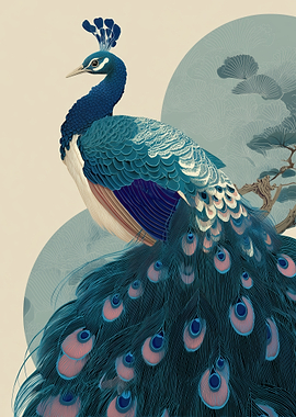 Elegant Peacock with Ornate Tail