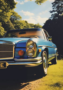Vintage Blue Mercedes
