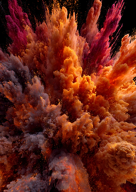 Explosion of Colored Powder