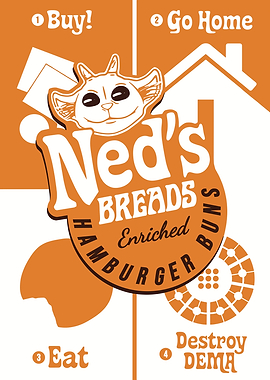 Ned's Breads Hamburger Buns Poster
